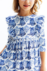 Southern Belle 3/4 Sleeve Ruffle Twirl Dress