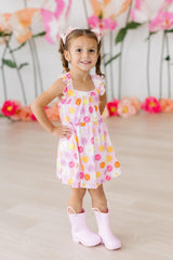 SALE Daisy Doodles Ruffle Cross Back Dress