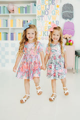 SALE Quilted Dinos S/S Pocket Twirl Dress