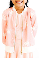 SALE Soft Pink Suns Satin Jacket