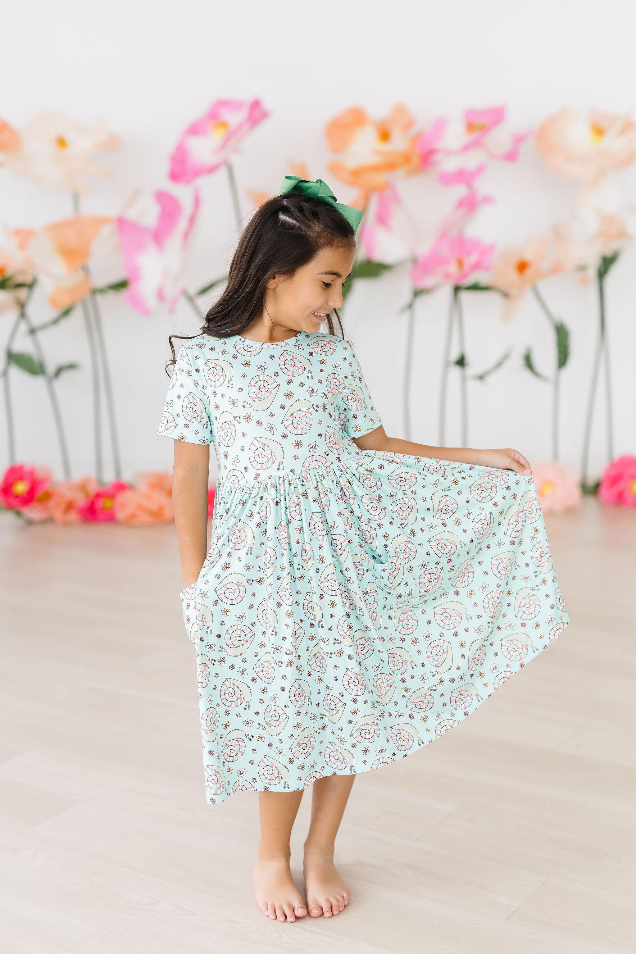 SALE Spring Snails S/S Pocket Twirl Dress
