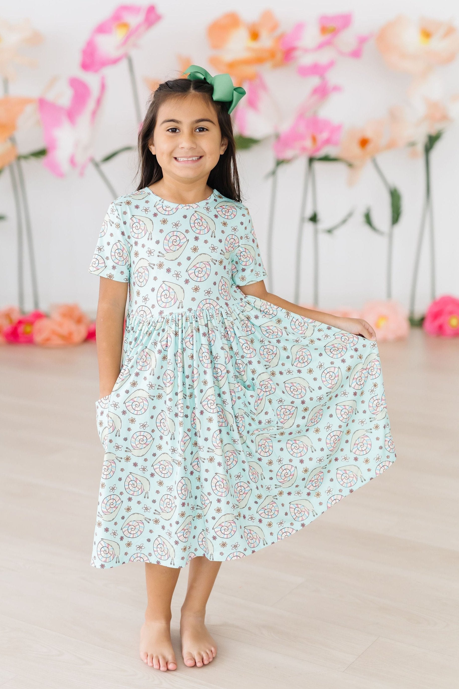 SALE Spring Snails S/S Pocket Twirl Dress