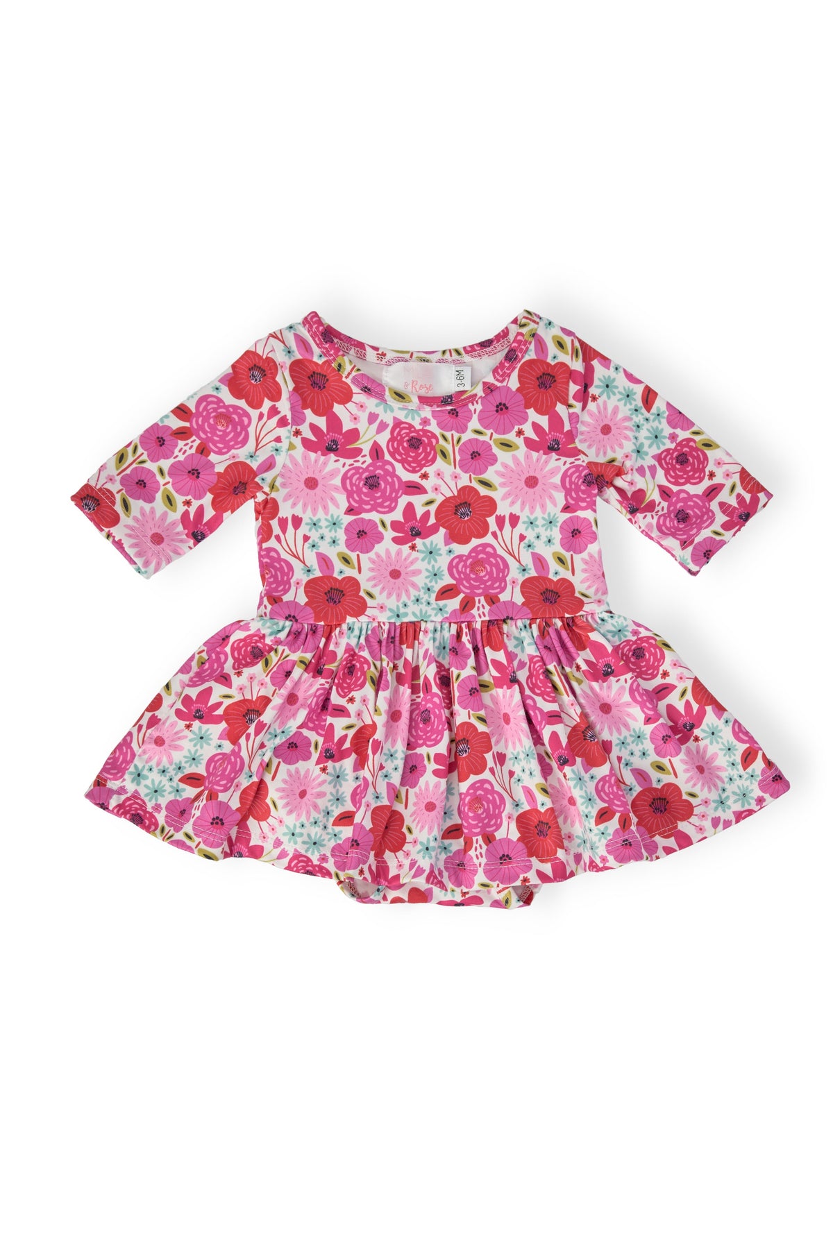 Secret Garden 3/4 Sleeve Twirl Bodysuit