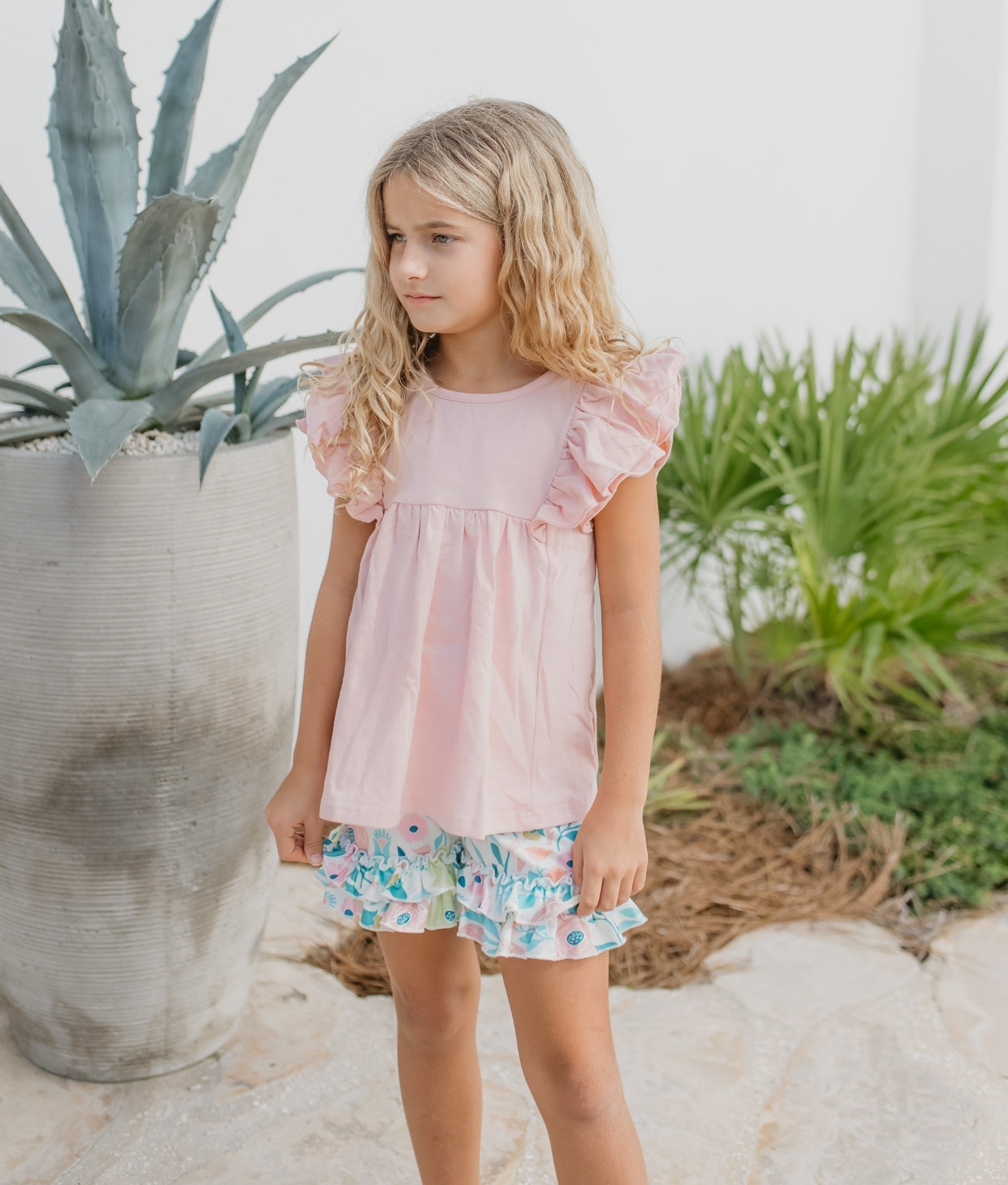 Blush Pastel Floral Short Set