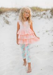 Peach Tiered Capri Set