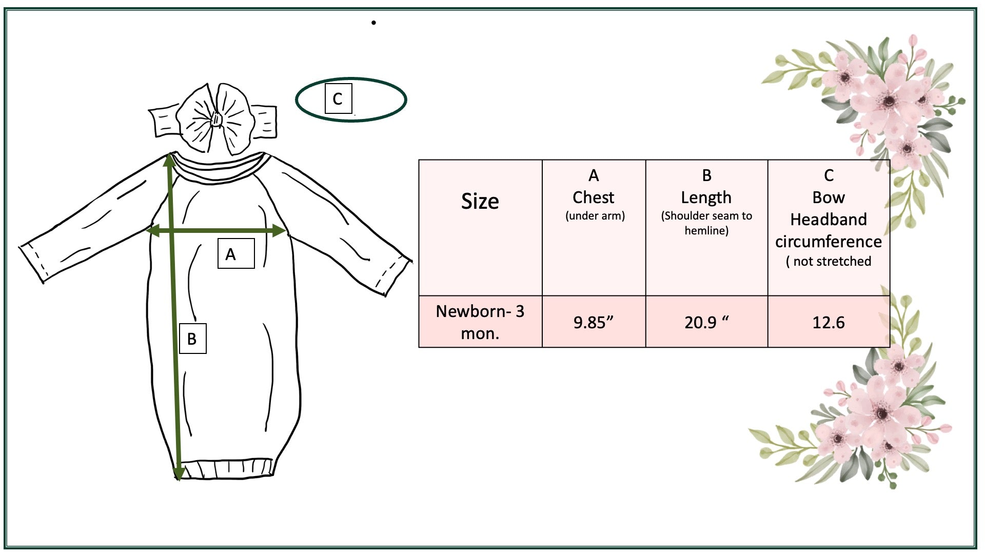 Pink Dainty Flower Baby Gown