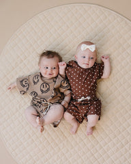 Shorts Set | Brown Smiley Face