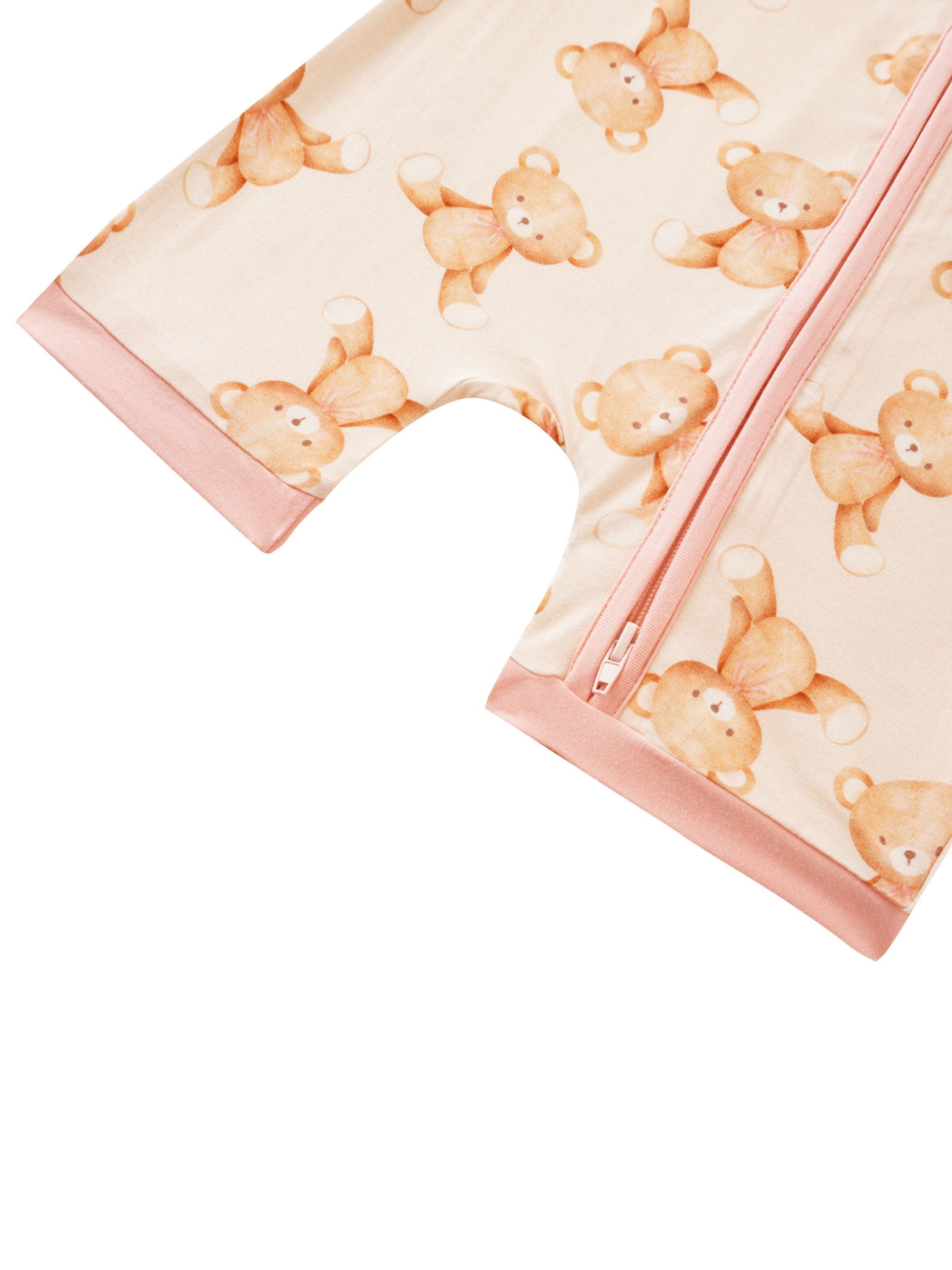 Posh TOT Teddy Bear Love Bamboo Shorty Romper