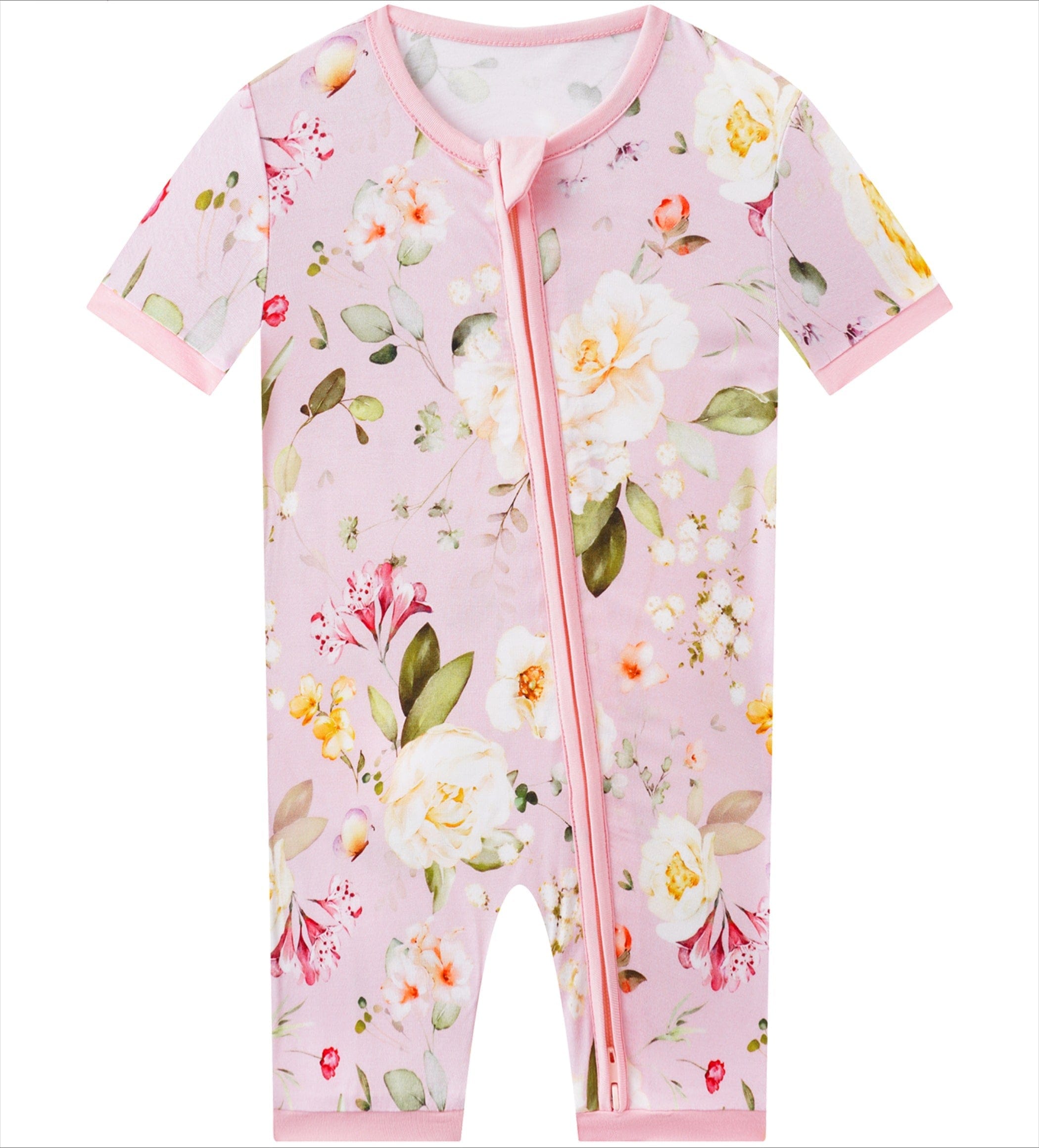 Posh TOT Rose Meadow Bamboo Shorty Romper