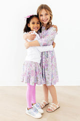 Spring Gardens 3/4 Sleeve Pocket Twirl Dress