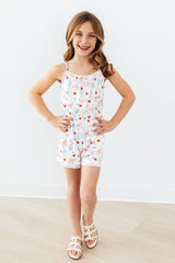 Red, White, & Sweet Strappy Play Romper